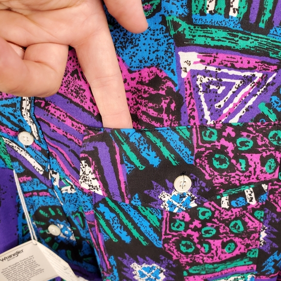 Wrangler Vintage USA Made Rockabilly 80s Button up - Picture 4 of 9